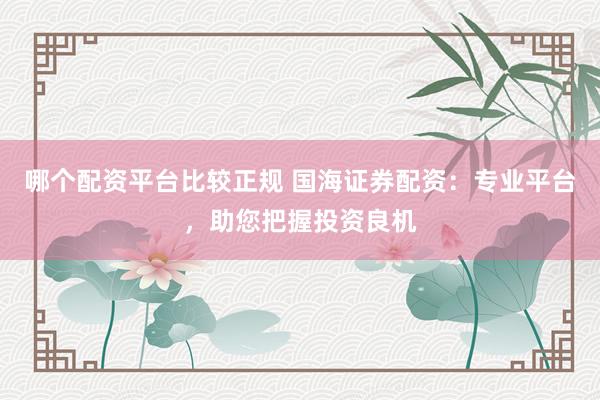 哪个配资平台比较正规 国海证券配资：专业平台，助您把握投资良机