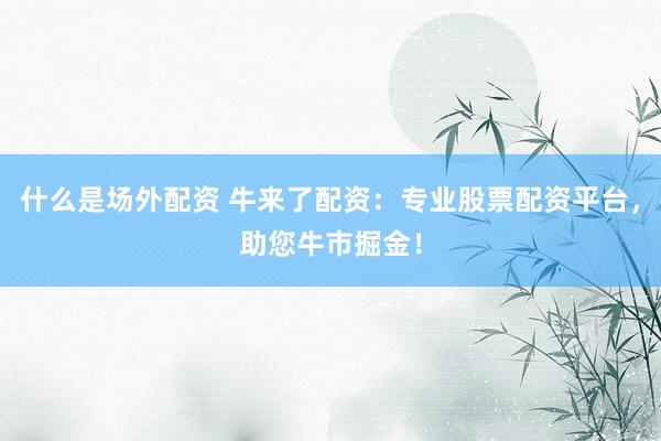 什么是场外配资 牛来了配资：专业股票配资平台，助您牛市掘金！