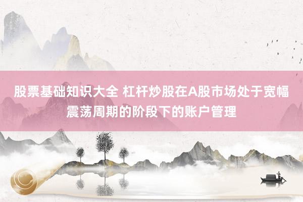 股票基础知识大全 杠杆炒股在A股市场处于宽幅震荡周期的阶段下的账户管理